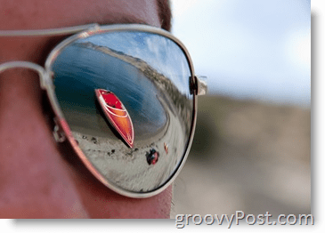 Fotoğraf - diyafram örneği - Skiboat yansıma kırmızı ile güneş gözlüğü