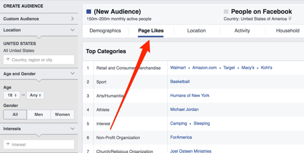 facebook kitle analizi sayfası beğeniler sekmesi