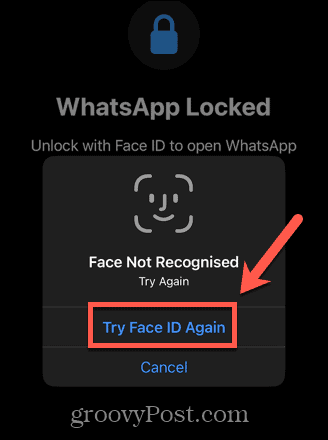 whatsapp face id'yi tekrar deneyin