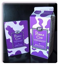 Purple Cow'ın ilk baskısı bir süt kutusu içinde geldi.