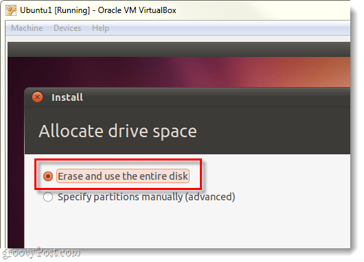 ubuntu için tüm diski sil ve kullan