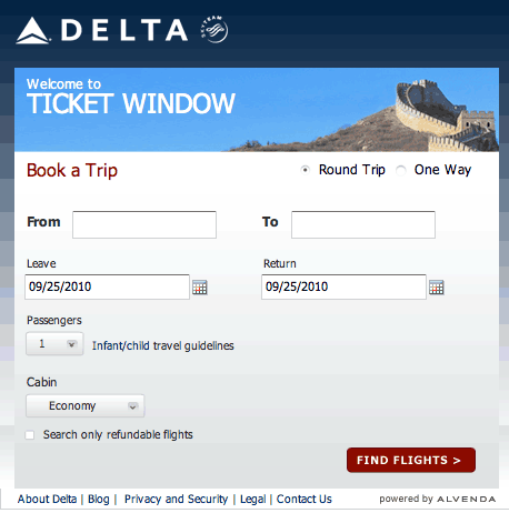 delta bilet penceresi