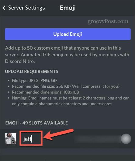 discord mobile yeniden adlandırma emojisi