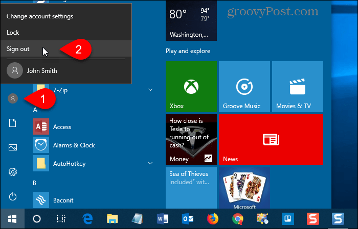 Windows 10 oturumunu kapatma