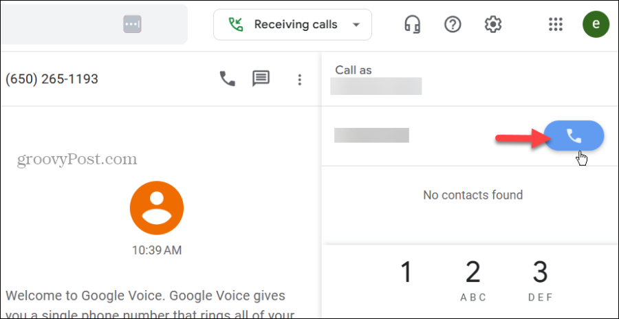 Google Voice'u arayın