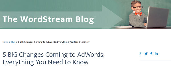 WordStream blogundaki Google AdWords özellikleri bir tek boynuzlu attı.