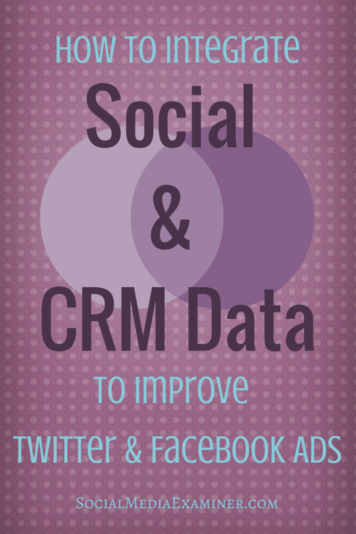Twitter ve Facebook Reklamlarınızı İyileştirmek İçin Sosyal ve CRM Verilerini Nasıl Entegre Ederiz: Sosyal Medya Denetçisi