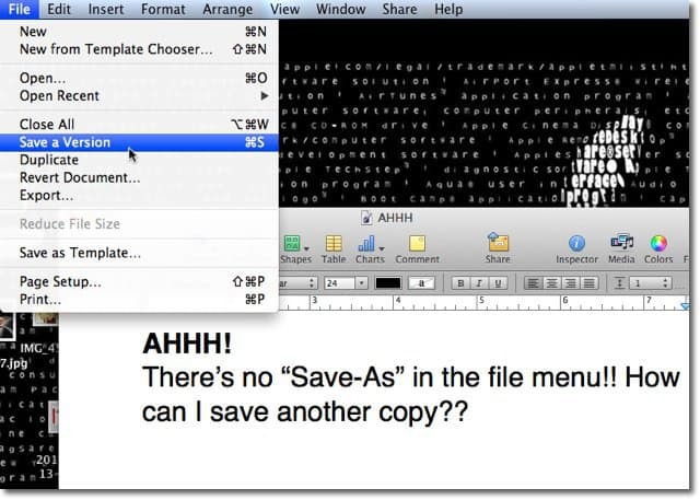 Mac OS X Lion: Sürümlerle Farklı Kaydet