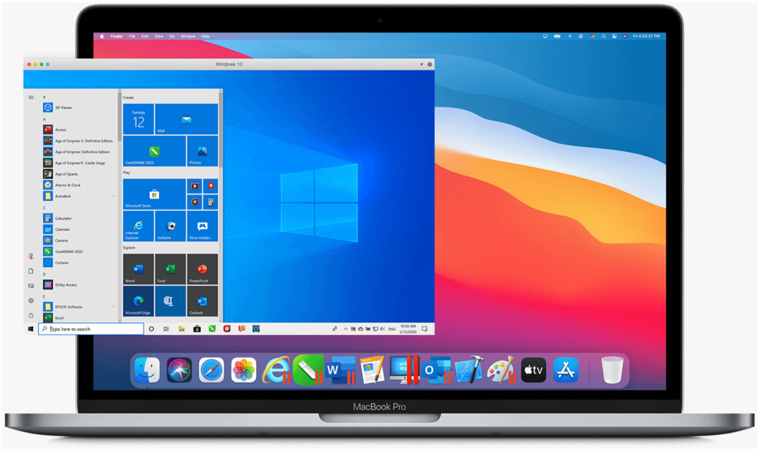 Mac için M1 Mac'lerde Windows 10 Parallels Desktop 16