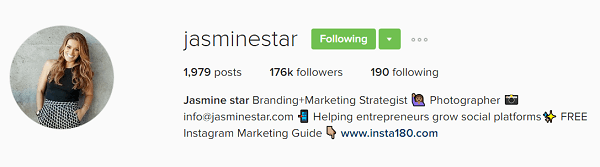 Jasmine Star'ın Instagram profil biyografisi onun değerini gözler önüne seriyor.